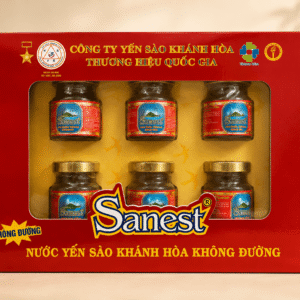 Nước Yến Sào Khánh Hòa Sanest Không Đường (Hộp Quà 6 Lọ)