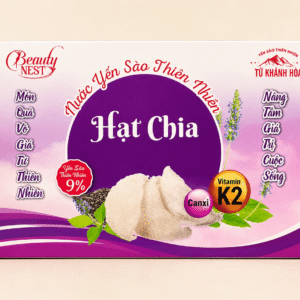 Nước Yến Sào Thiên Nhiên Hạt Chia Beauty Nest (Hộp 5 chai x 160ml)